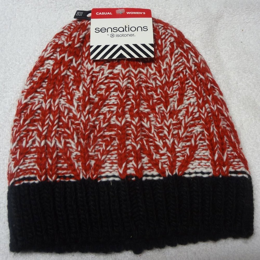 Isotoner Casual Knit Red Hat